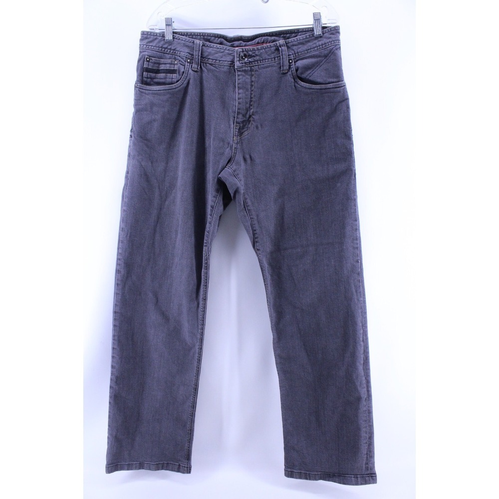 Prana Men's 34x32 Black Denim 5 Pockets Cotton Blend Stretch Jeans Medium Wash‎